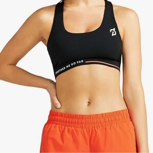 Peloton Black Sports Bra with White Logo Large